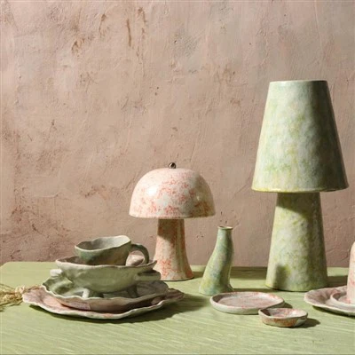 Celá keramická jaro malba stolní lampa